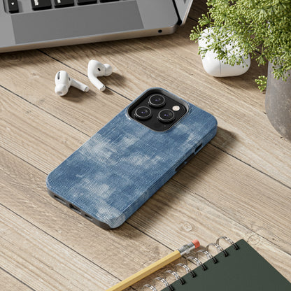 Faded Blue Washed-Out: Denim-Inspired, Style Fabric - Tough Phone Cases