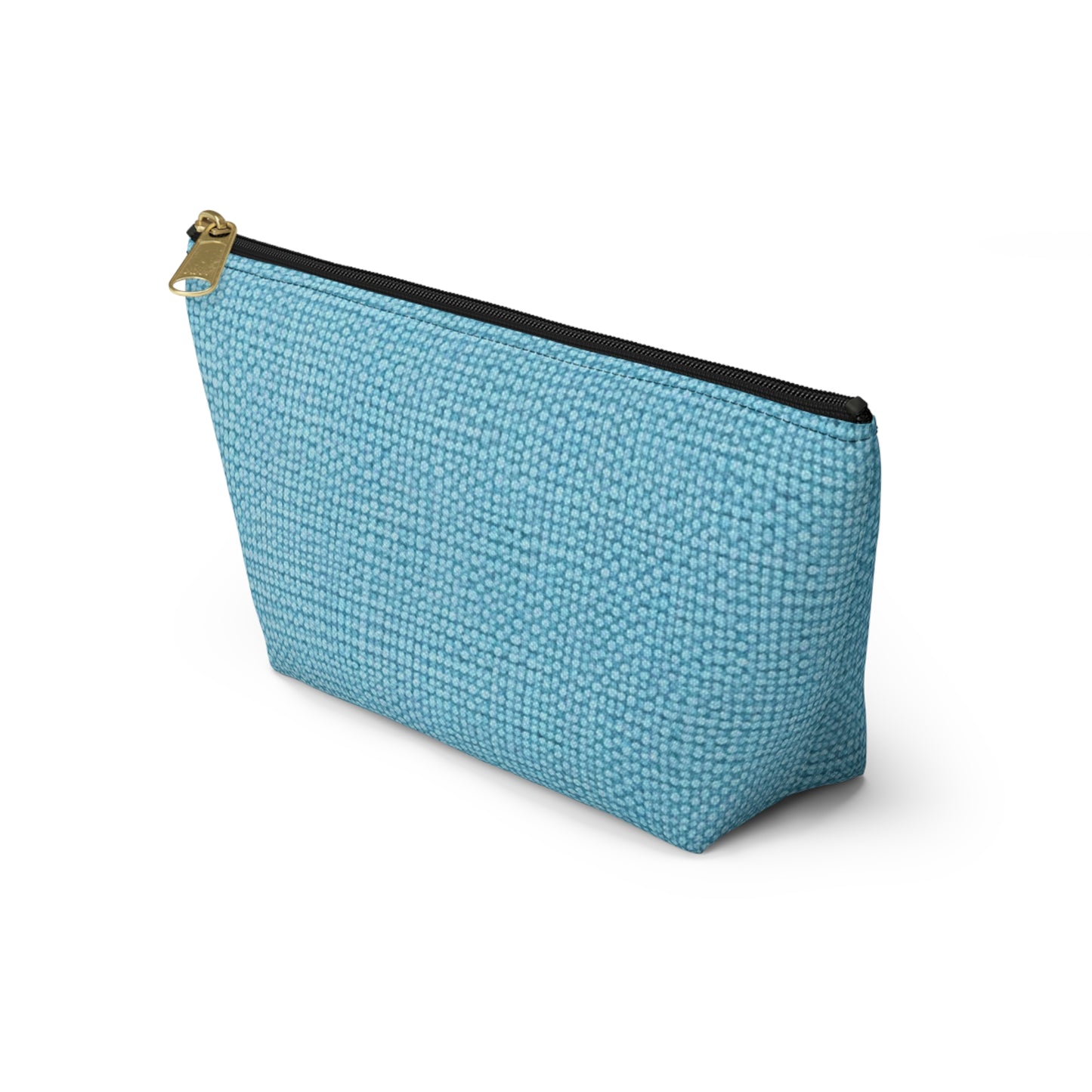 Bright Aqua Teal: Denim-Inspired Refreshing Blue Summer Fabric - Accessory Pouch w T-bottom