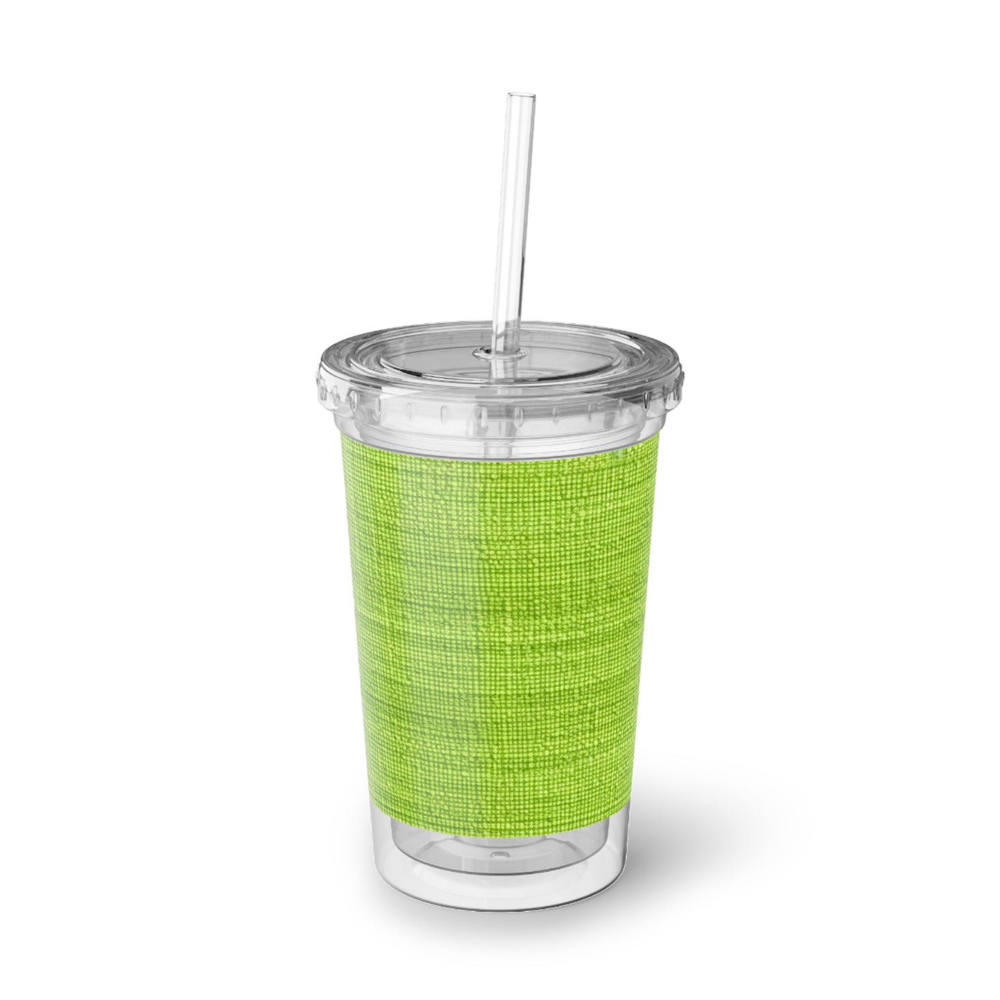 Lush Grass Neon Green: Denim-Inspired, Springtime Fabric Style - Suave Acrylic Cup