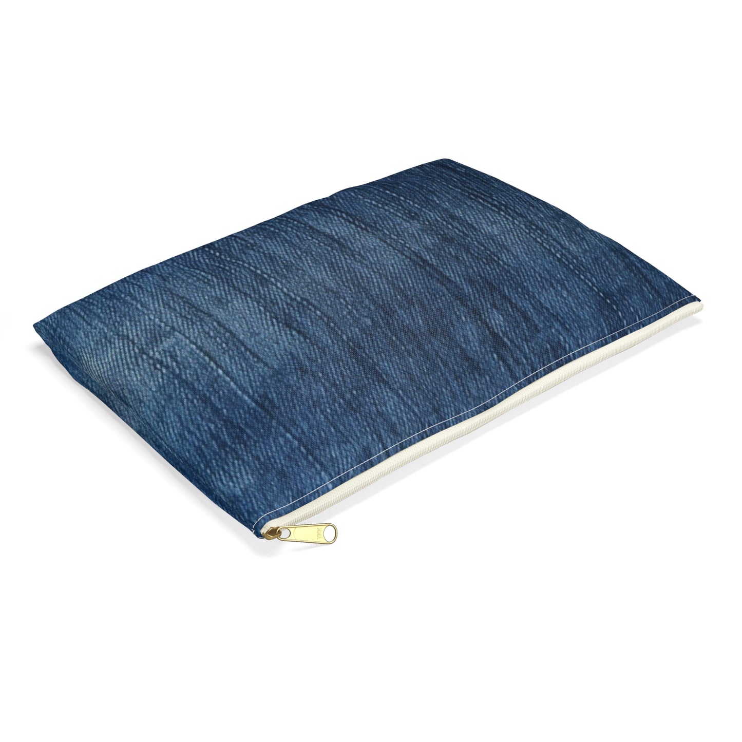 Indigo Splash: Washed Denim Reverie in Deep Blue - Accessory Pouch