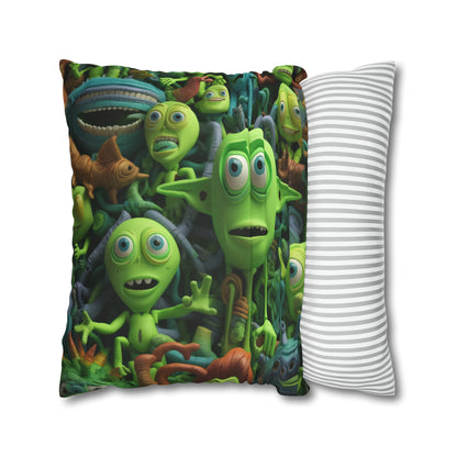 Toy Alien Story Space Character Galactic UFO Anime Cartoon - Spun Polyester Square Pillow Case