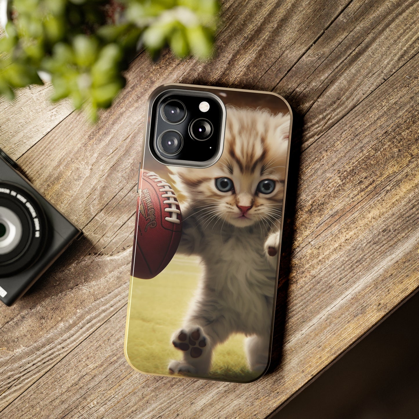 Football Kitty Fantasy: Feline Cat American Sport Quarterback - Tough Phone Cases