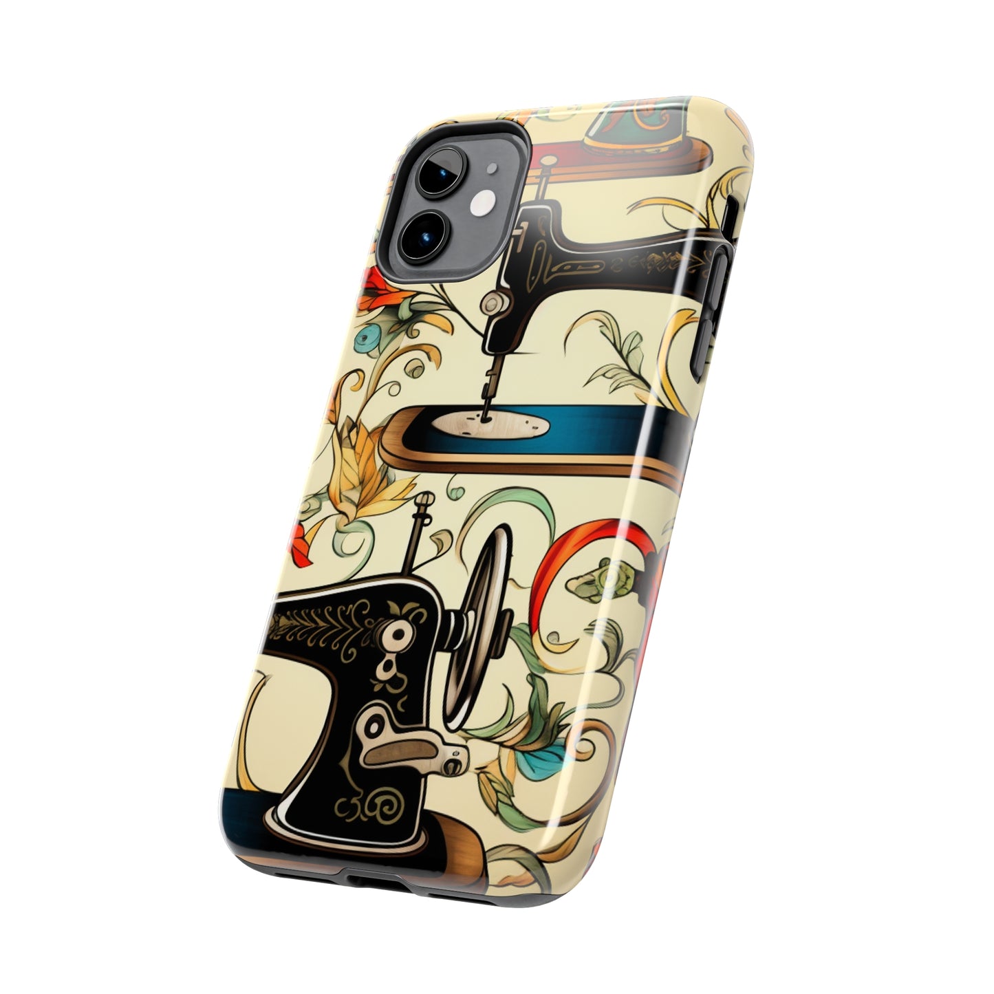 Classic Sewing Machines and Vibrant Thread Spools Pattern, Tailoring and Quilting - Tough Phone Cases