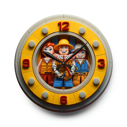 Builder Block Character, Piece Connect Build, Acrylic Wall Clock