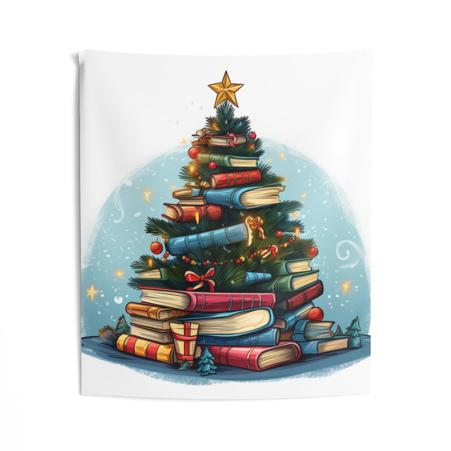 Árbol de Navidad amante de los libros, regalo para lectores - Tapices de pared interior 