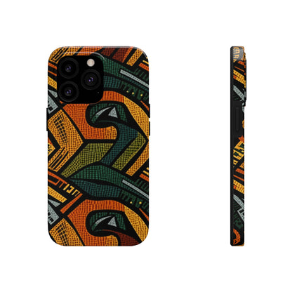 1960-1970s Style African Ornament Textile - Bold, Intricate Pattern - Tough Phone Cases