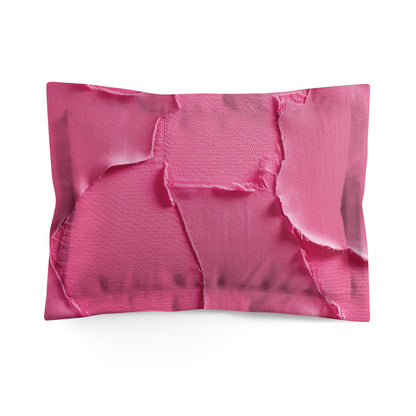 Distressed Neon Pink: Edgy, Ripped Denim-Inspired Doll Fabric - Microfiber Pillow Sham