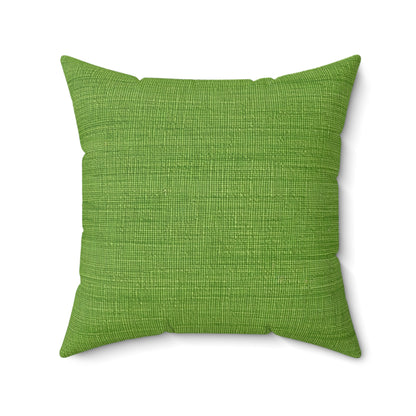 Olive Green Denim-Style: Seamless, Textured Fabric - Spun Polyester Square Pillow