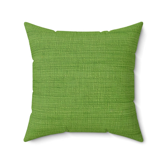 Estilo vaquero verde oliva: tela texturizada y sin costuras - Almohada cuadrada de poliéster hilado 