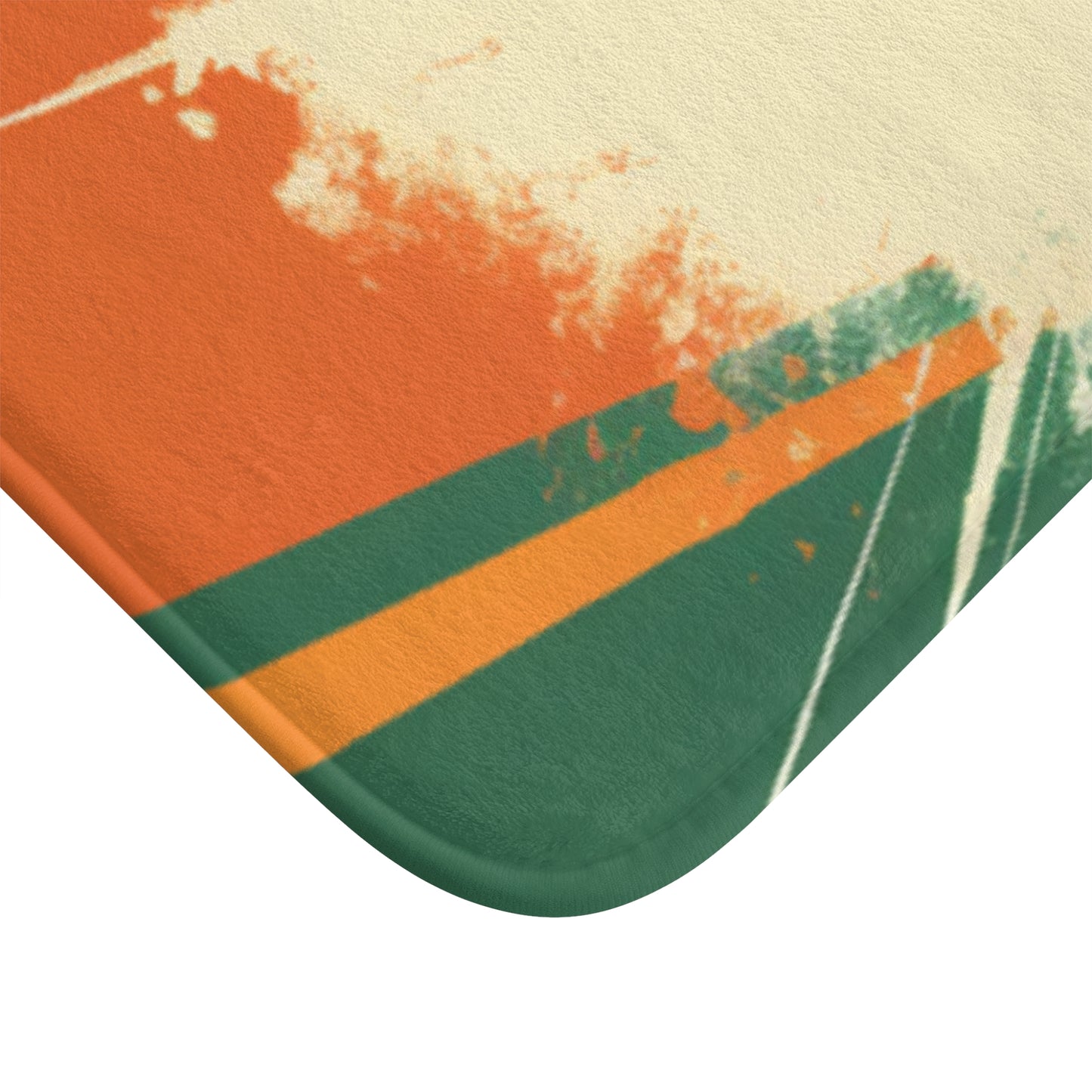 India Cricket Star: Batsman With Willow Bat, National Flag Style - Sport Game - Bath Mat