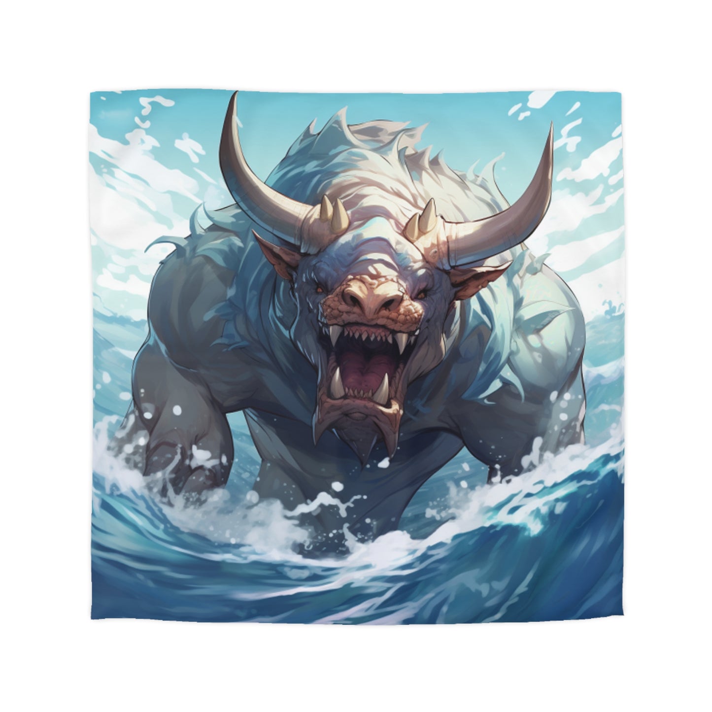 Bull Shark Fusion: Water Fantasy - Hybrid Ocean Marine Animal - Microfiber Duvet Cover