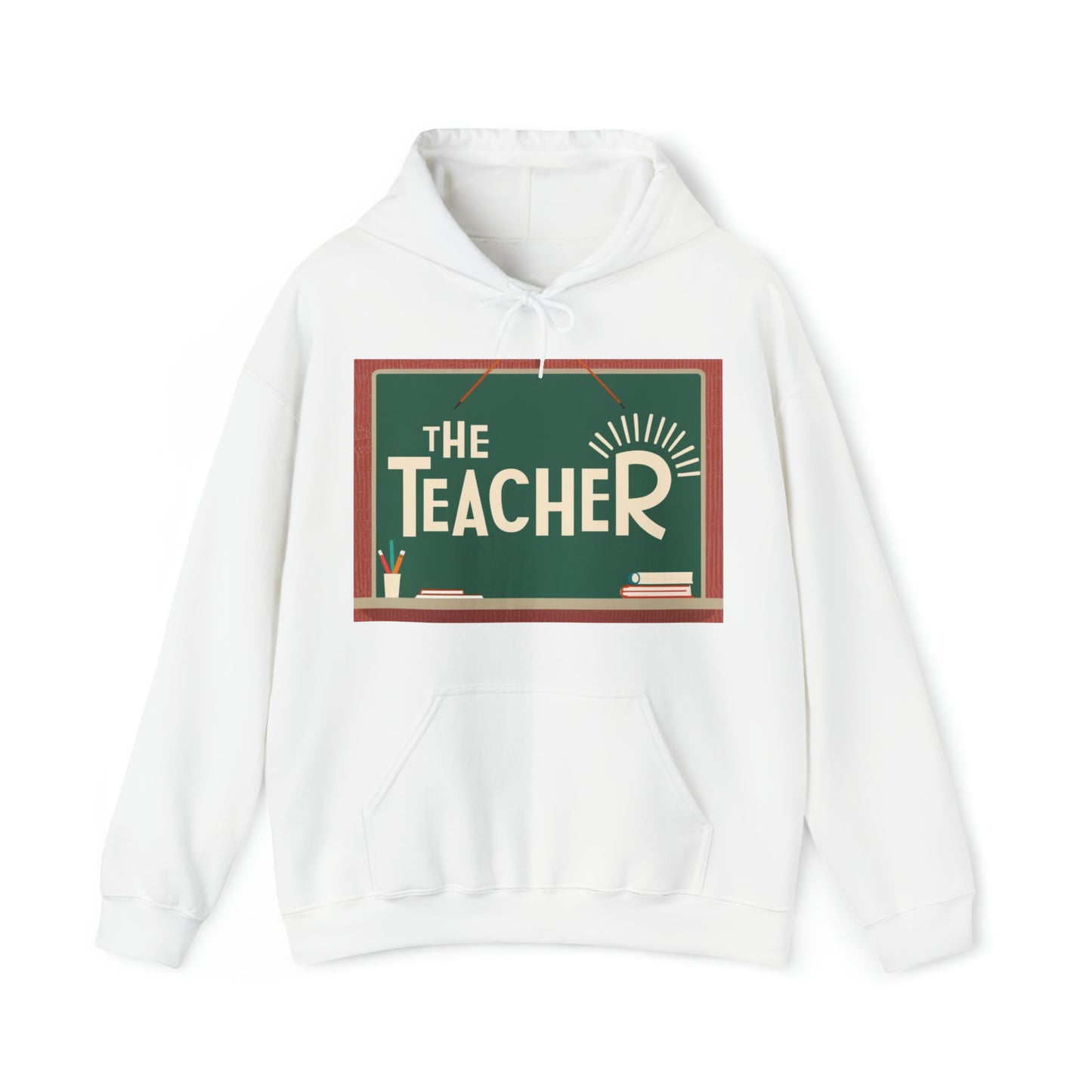 The Teacher Retro Blackboard Teacher Chalk Classroom Gift - Sudadera con capucha unisex Heavy Blend™ 