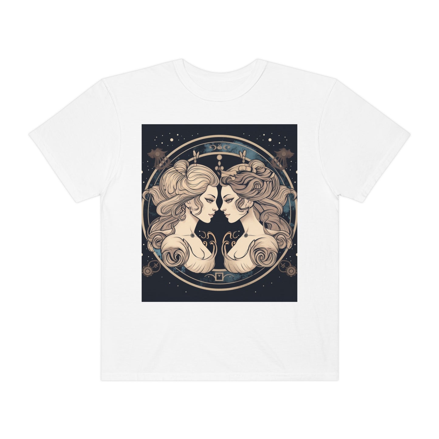 Duality of Gemini - Expressive Twins Zodiac Astrology - Unisex Garment-Dyed T-shirt