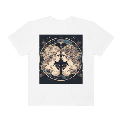 Duality of Gemini - Expressive Twins Zodiac Astrology - Unisex Garment-Dyed T-shirt