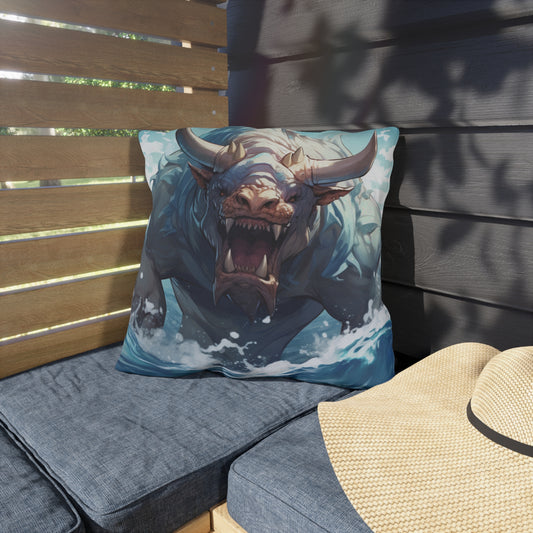 Bull Shark Fusion: Water Fantasy - Hybrid Ocean Marine Animal - Outdoor Pillows