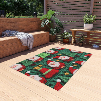 Santa Claus Crochet Pattern, Christmas Design, Festive Holiday Decor, Father Christmas Motif. Perfect for Yuletide Celebration - Outdoor Rug