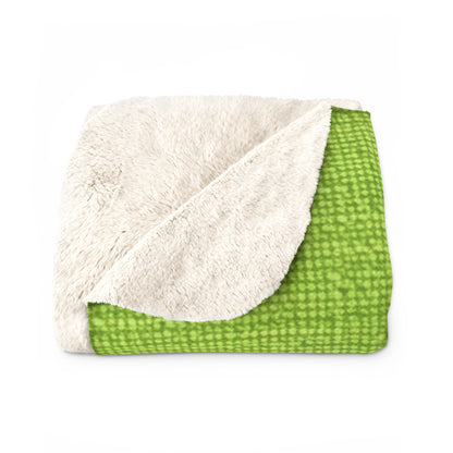 Lush Grass Neon Green: Denim-Inspired, Springtime Fabric Style - Sherpa Fleece Blanket