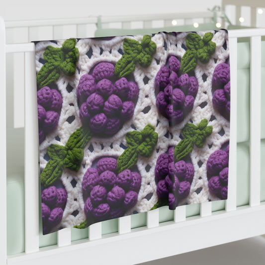 Crochet Grapes Pattern - Granny Square Design - Fresh Fruit Pick - Orchard Purple Snack Food - Baby Swaddle Blanket