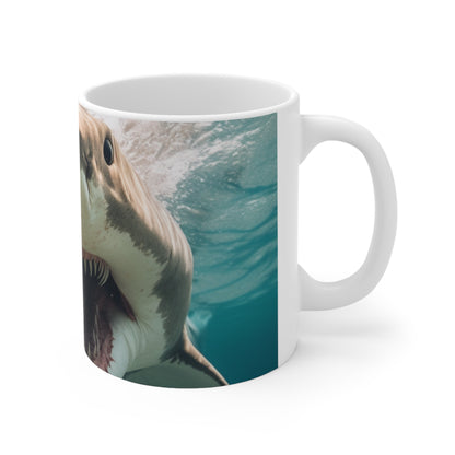 Bull Shark: River Monster Menace - Realistic Dark Water Predator - Ceramic Mug 11oz