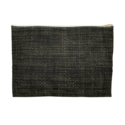 Sophisticated Seamless Texture - Black Denim-Inspired Fabric - Accessory Pouch