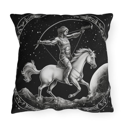 Almohada para exteriores resistente a los rayos UV del zodiaco Sagitario, resistente al agua, poliéster hilado 