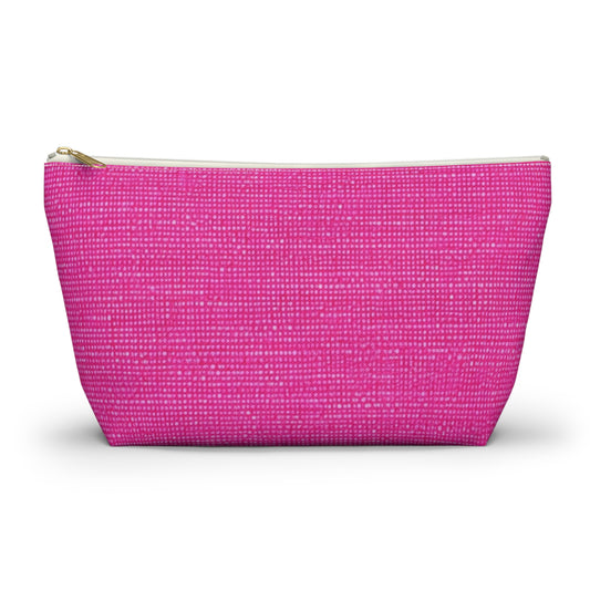 Hot Neon Pink Doll Like: Denim-Inspired, Bold & Bright Fabric - Accessory Pouch w T-bottom