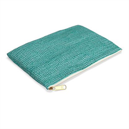 Quality Mint Turquoise Denim Fabric Deisgn, Stylish Material - Accessory Pouch