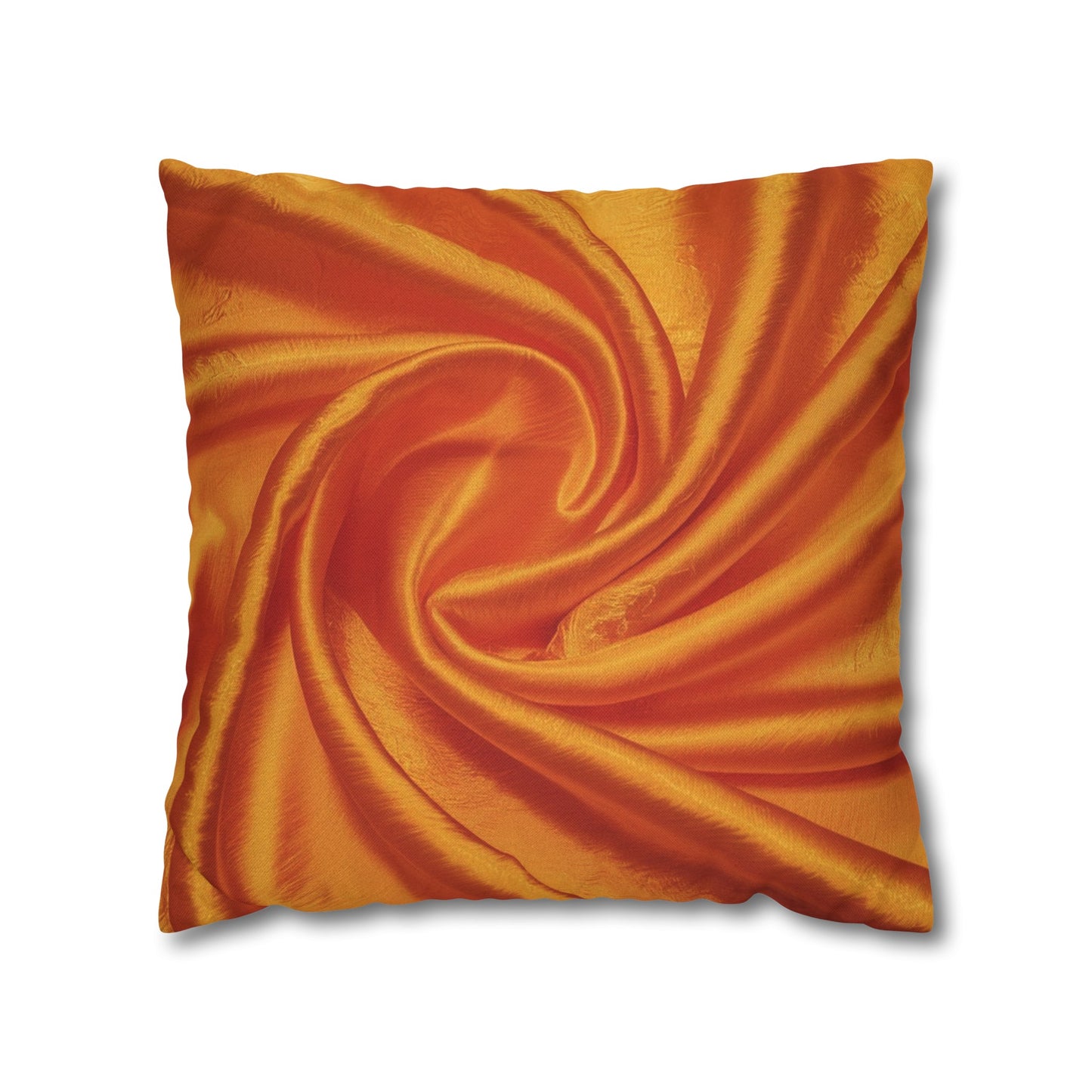 Orange Silk, Spun Polyester Square Pillowcase