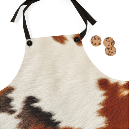 Hair Cowhide Leather Natural Design Tough Durable Rugged Style - Apron (AOP)