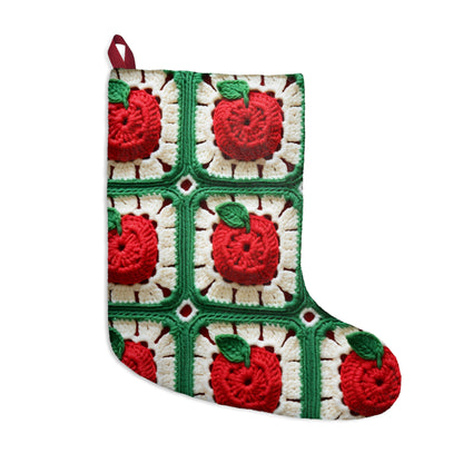 Apple Granny Square Crochet Pattern: Wild Fruit Tree, Delicious Red Design - Christmas Stockings