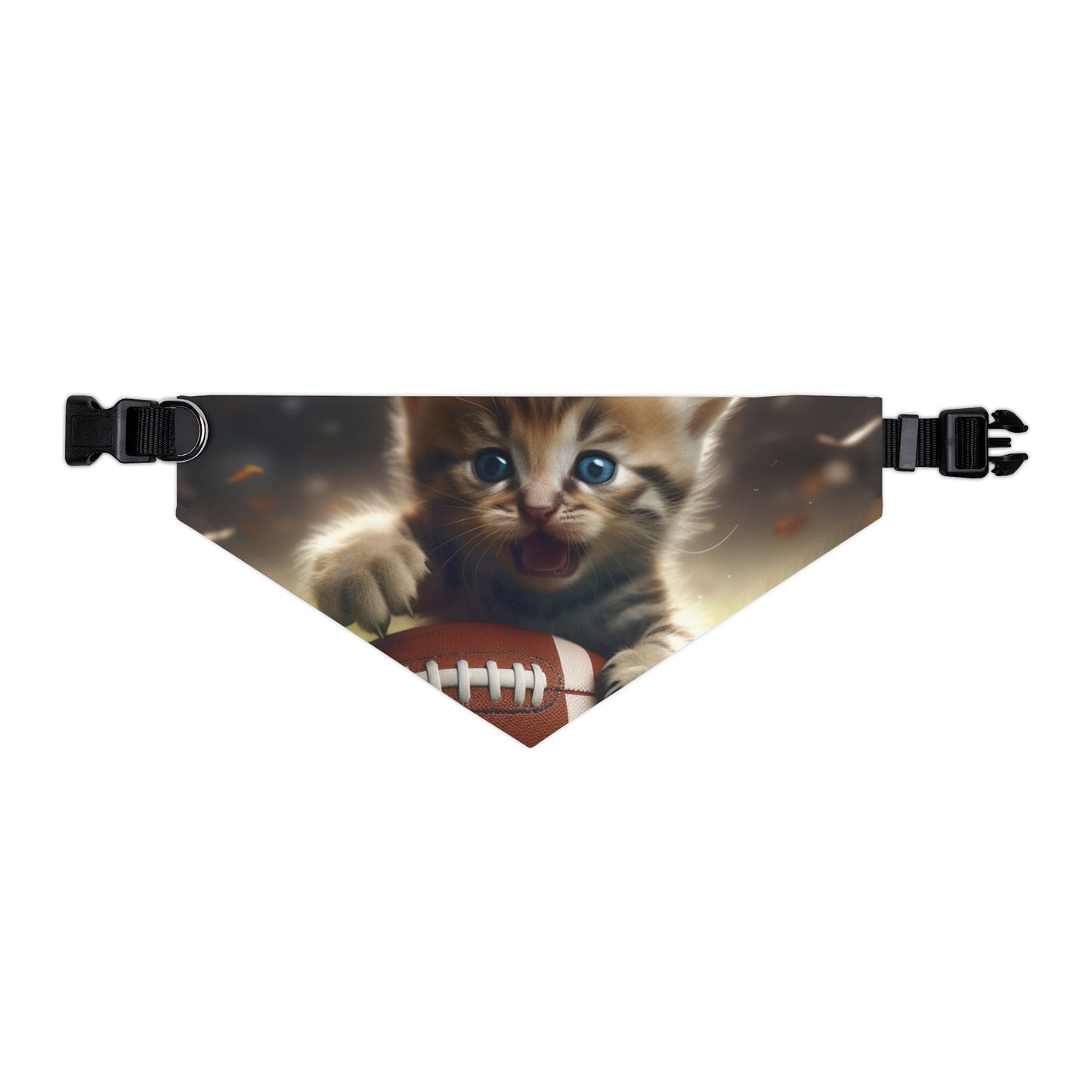 Football Kitten Touchdown: Tabby's Winning Play Sport Game - Dog & Pet Bandana Collar