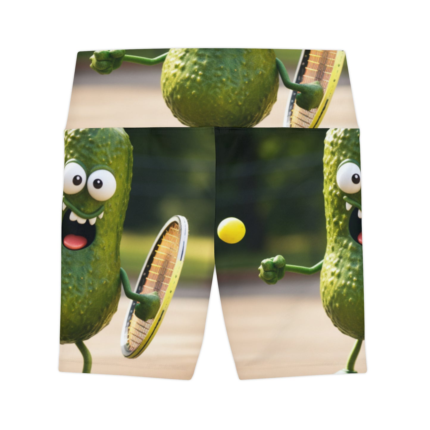 Pickle jugando Pickleball: saque, remo, juego - Deporte de cancha - Pantalones cortos de entrenamiento para mujer (AOP) 