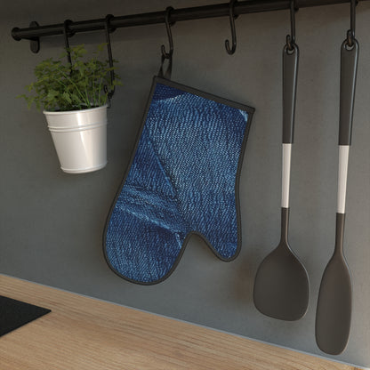 Azul oscuro: diseño de tela desgastada inspirada en la mezclilla - Oven Glove 