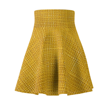 Radiant Sunny Yellow: Denim-Inspired Summer Fabric - Women's Skater Skirt (AOP)