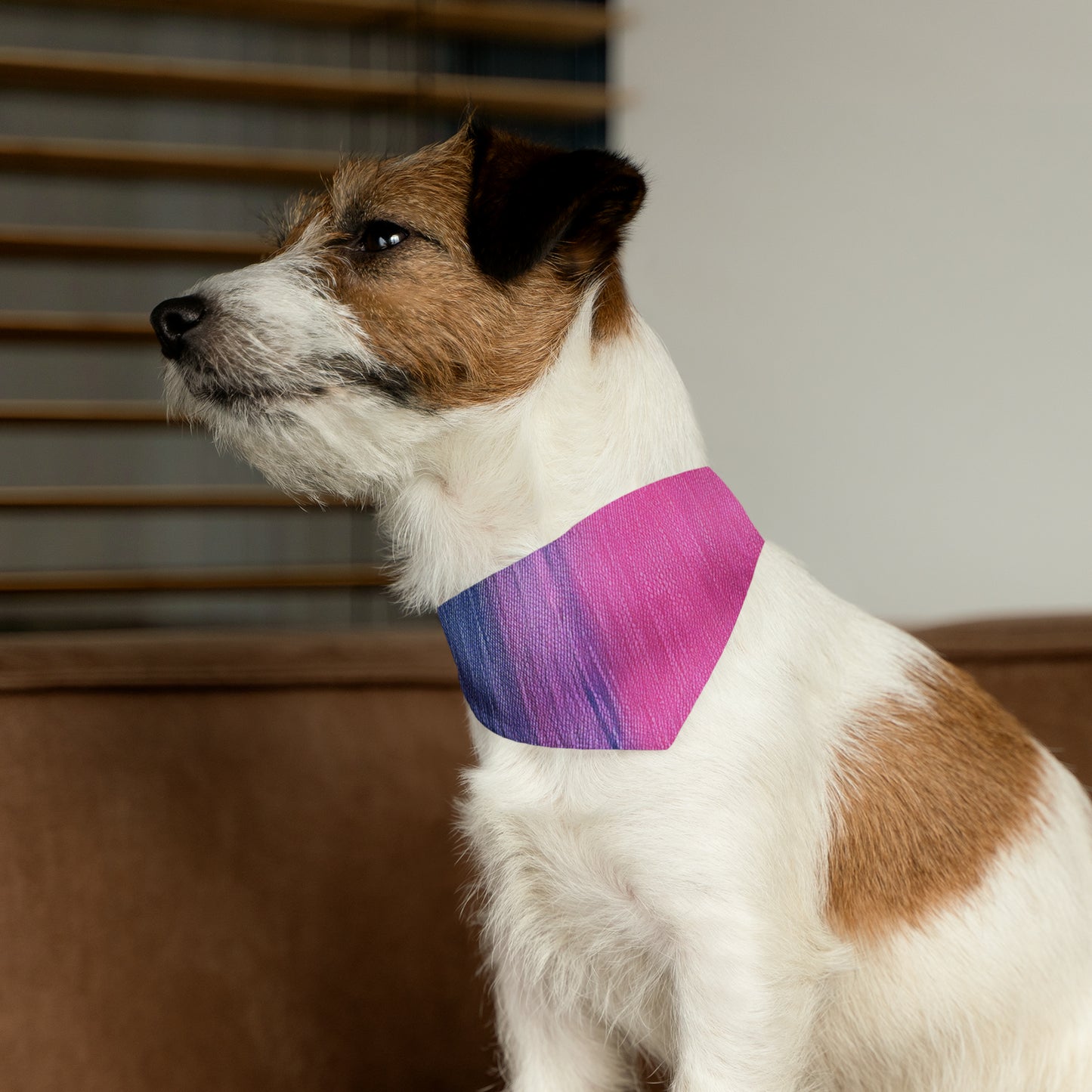 Dual Delight: Half-and-Half Pink & Blue Denim Daydream - Dog & Pet Bandana Collar