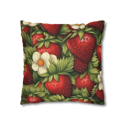 Strawberry Euphoria: The Ultimate Guide to Celebrating Life's Sweetest BerrySpun Polyester Square Pillow Case