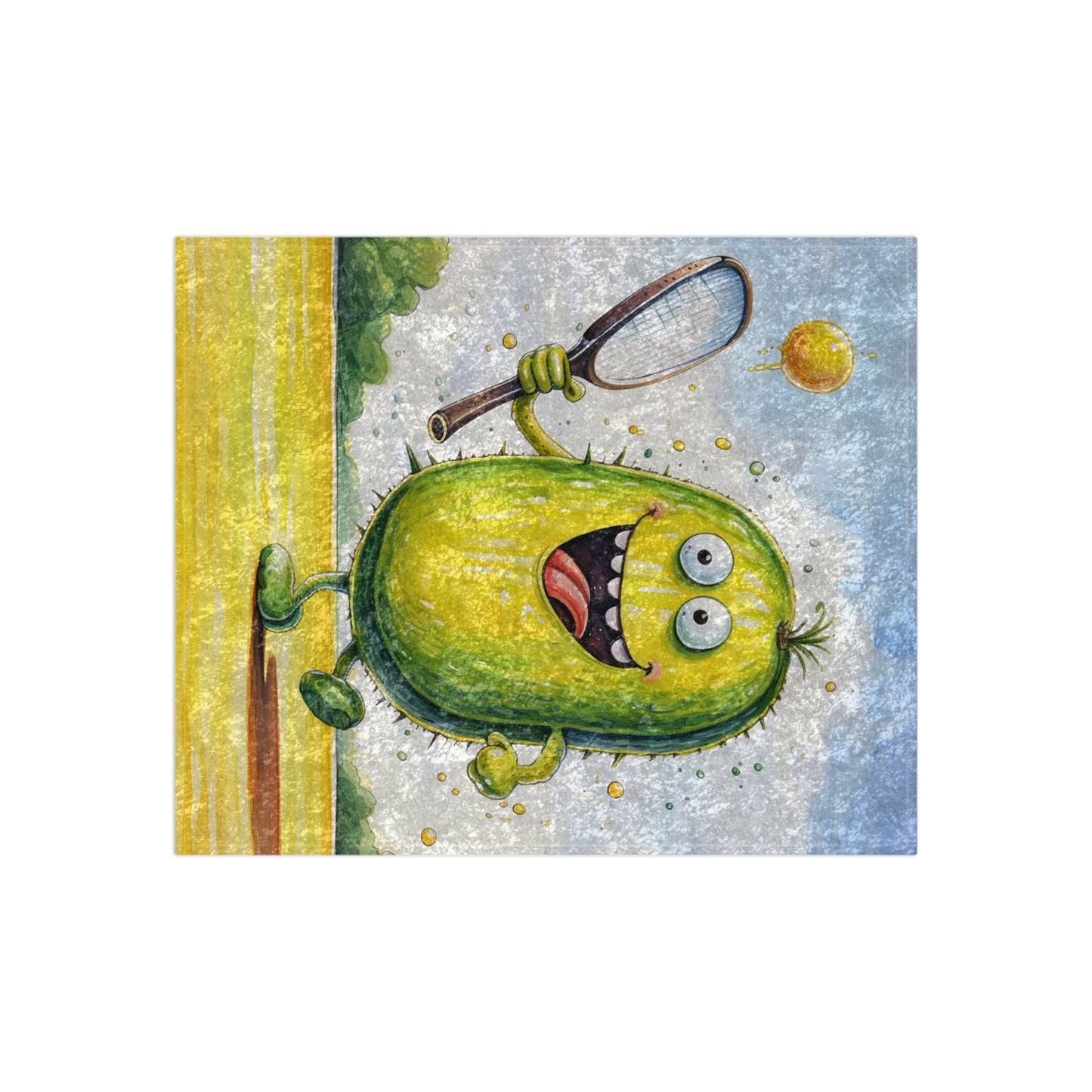 Pickleball Sport: Athletic Pickle Playing Game with Net and Paddle - Crushed Velvet Blanket