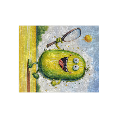 Pickleball Sport: Athletic Pickle Playing Game with Net and Paddle - Crushed Velvet Blanket