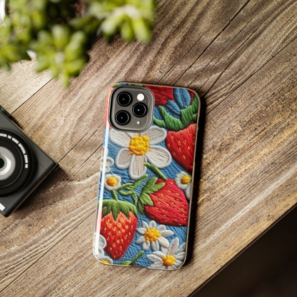 Orchard Berries: Juicy Sweetness from Nature's Garden - Fresh Strawberry Elegance - Tough Phone Cases