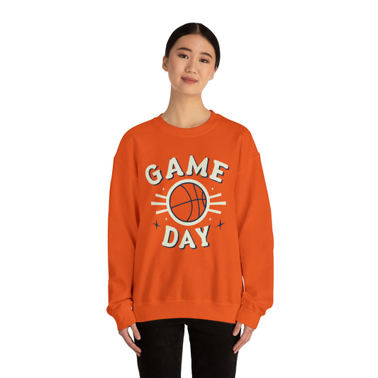 Retro B-Ball Shine - Basketball Game Day Celebration Old School - Unisex Heavy Blend™ Crewneck Sweatshirt