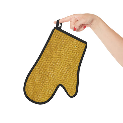 Radiant Sunny Yellow: Denim-Inspired Summer Fabric - Oven Glove