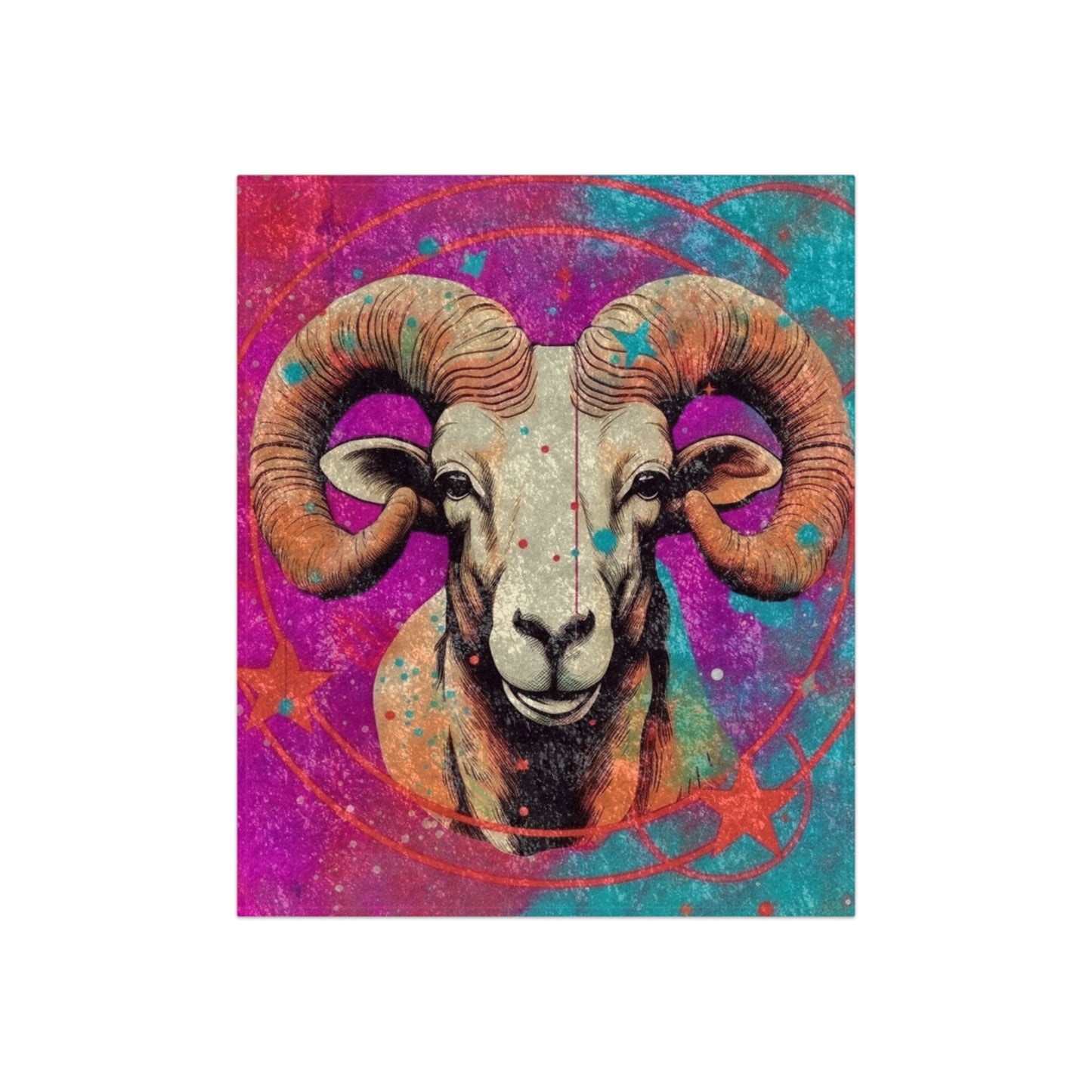 Pop Art Aries Constellation - Vibrant Zodiac Ram Symbol - Velvet Blanket