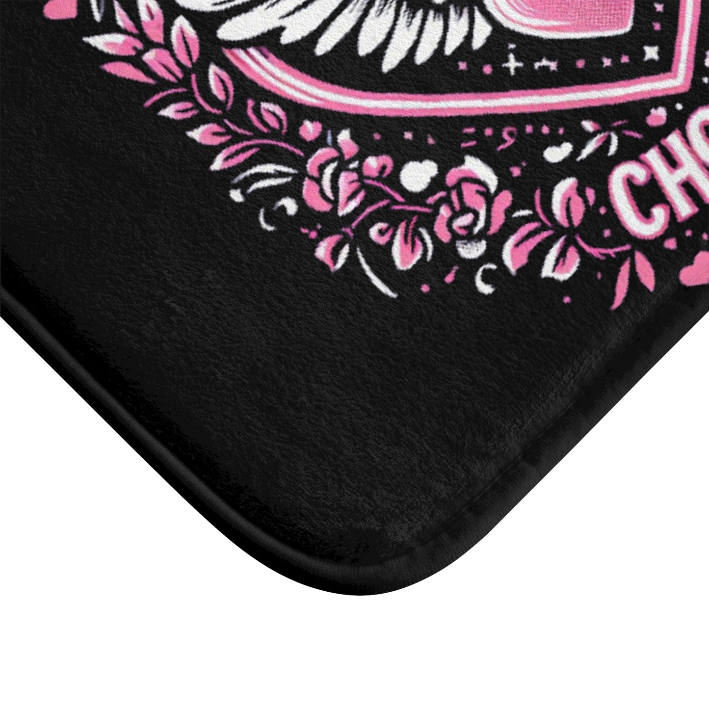 Cupids Choice Crest with Heart and Wings - Love and Romance Valentine Themed - Bath Mat