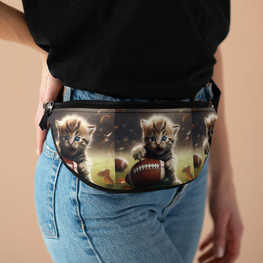 Football Kitten Touchdown: Tabby's Winning Play Sport Game - Fanny Pack