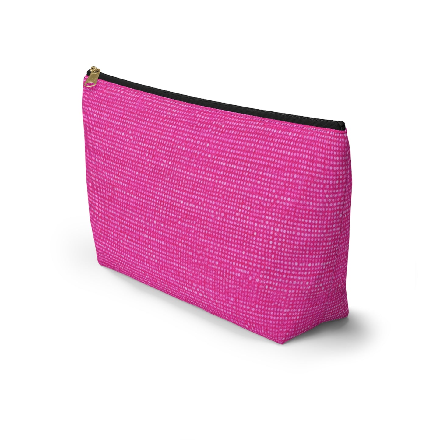 Hot Neon Pink Doll Like: Denim-Inspired, Bold & Bright Fabric - Accessory Pouch w T-bottom