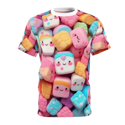 Kawaii Anime Sweets: 愛らしい日本のキャンディーマジック - ユニセックス カットソー Tシャツ (AOP) 