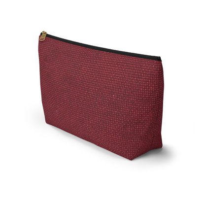 Seamless Texture - Maroon/Burgundy Denim-Inspired Fabric - Accessory Pouch w T-bottom