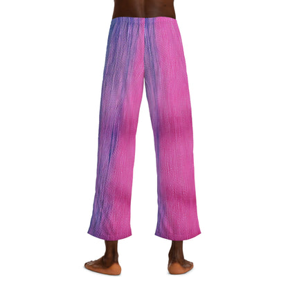 Dual Delight: Daydream de mezclilla mitad rosa y azul - Pantalones de pijama para hombre (AOP) 