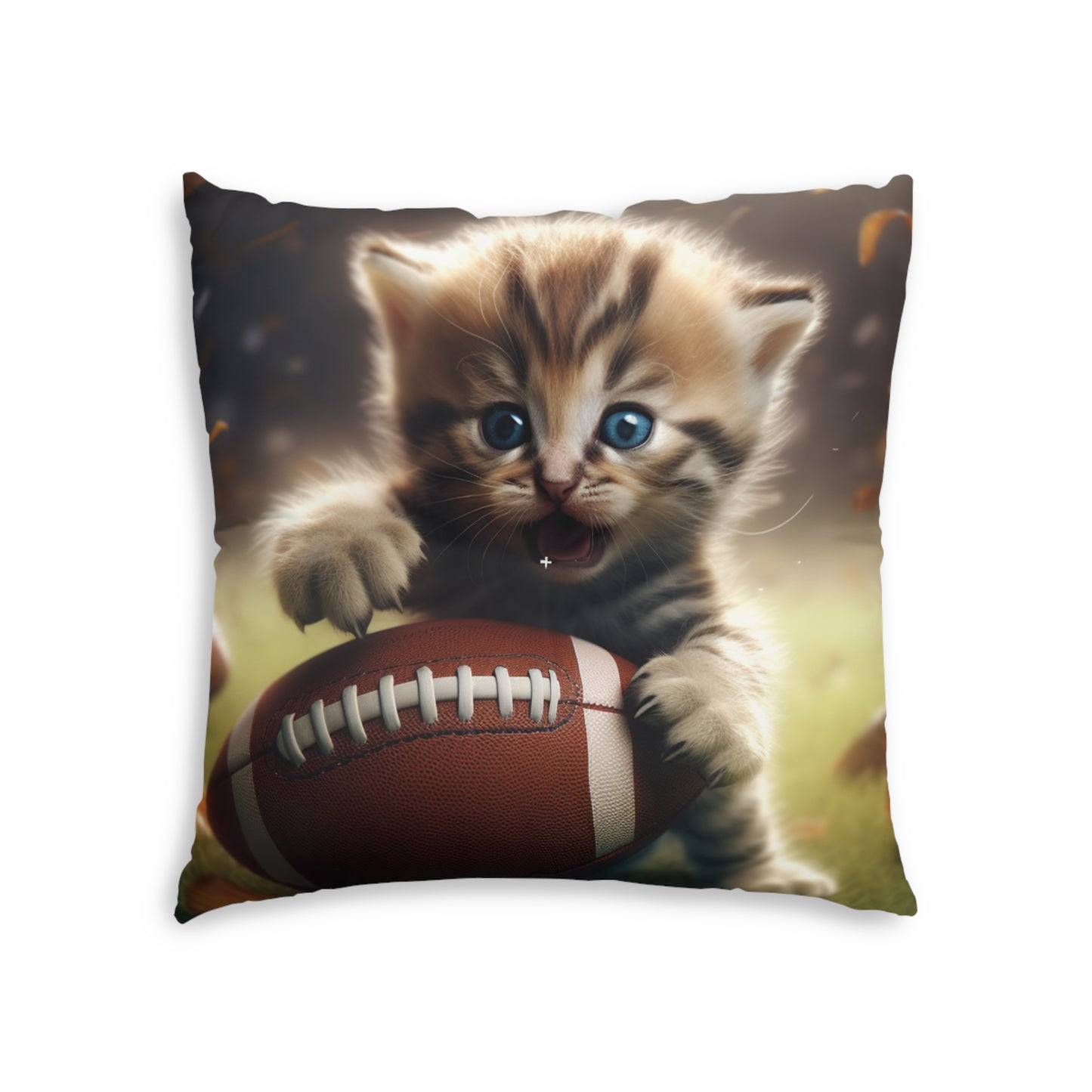 Football Kitten Touchdown: Tabby's Winning Play Sport Game - タフテッドフロアピロー、正方形