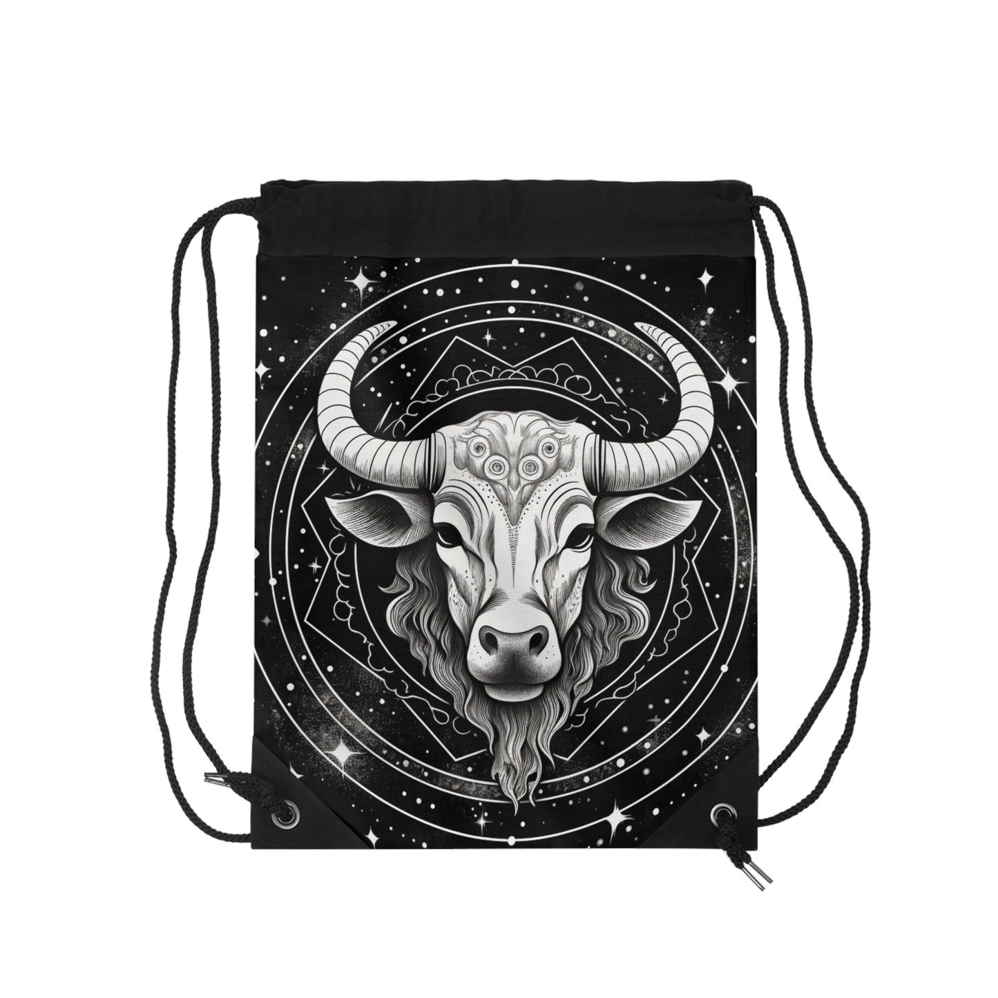 Taurus Zodiac, Earthy Bull Design, Earth Element, Drawstring Bag